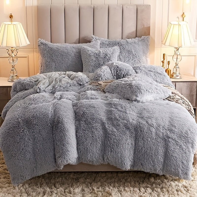 Cozy Fleece Duvet Cover Set with Zipper