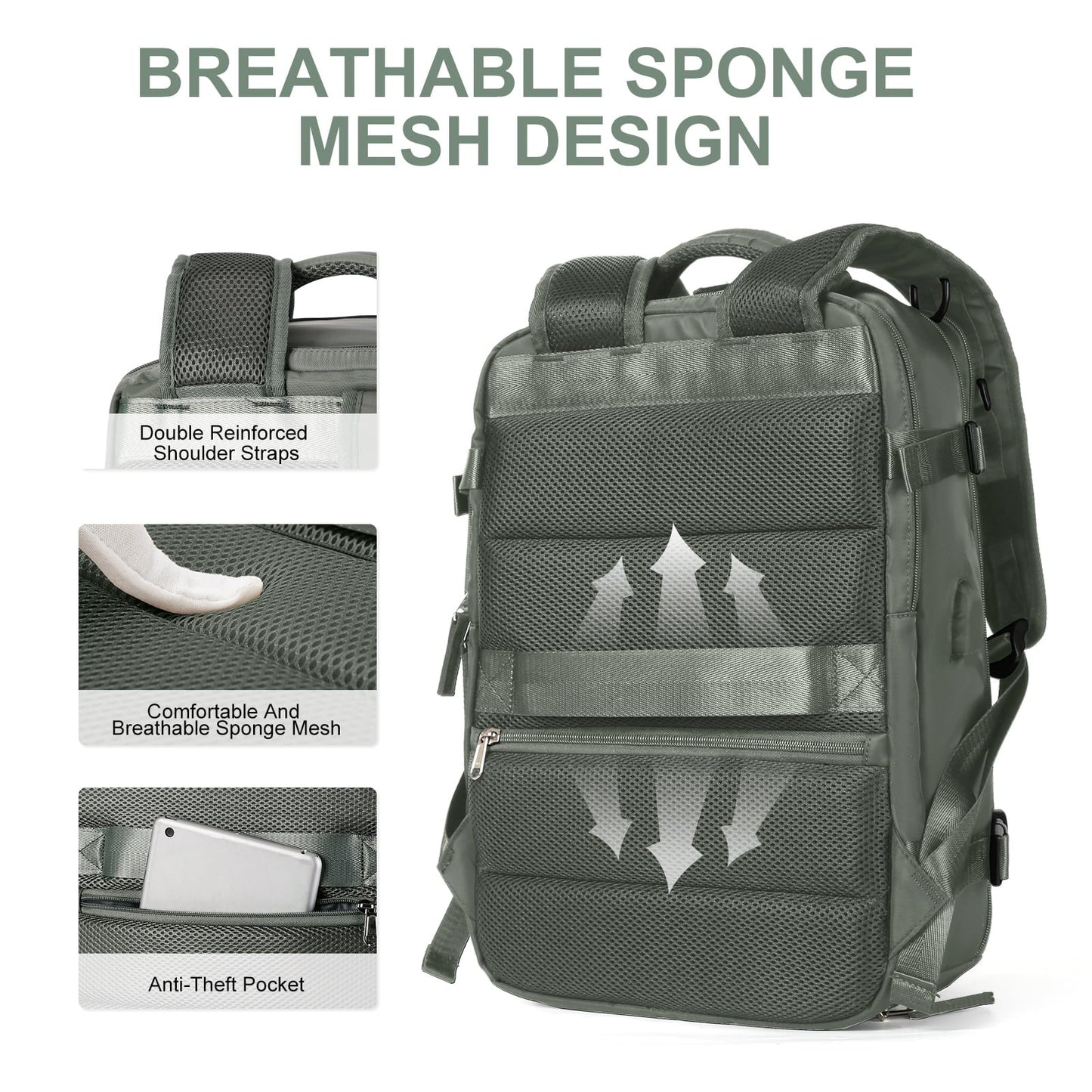 Waterproof Women's Hiking Backpack with USB Charger