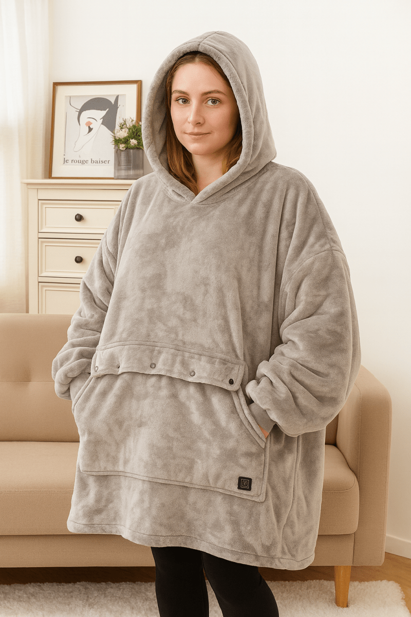 Cozy USB Heated Hoodie Blanket