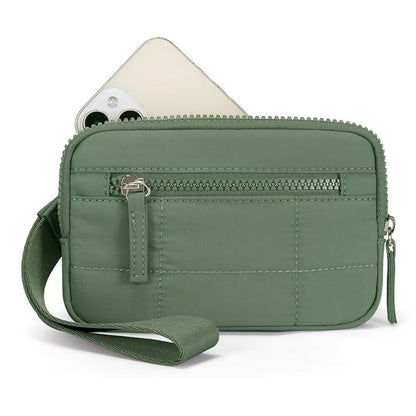 Fashionable Nylon Wristlet Purse with Multiple Pockets