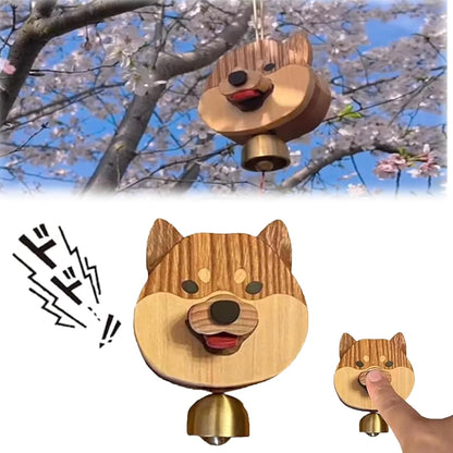 Fun Shiba Dog Doorbell Wood Button