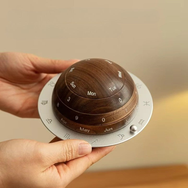 Simple Wooden Desk Calendar Clock