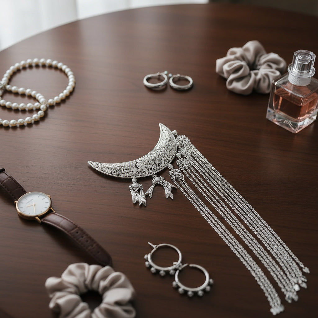 Glamorous Crescent Moon Hair Clip