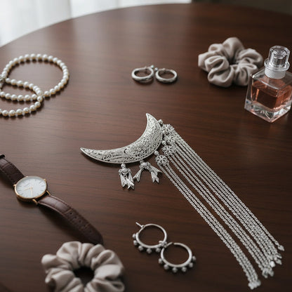 Glamorous Crescent Moon Hair Clip