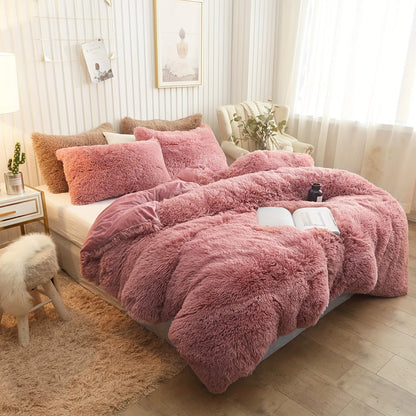Cozy Fleece Duvet Cover Set with Zipper