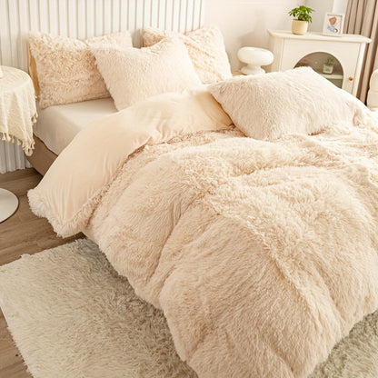Cozy Fleece Duvet Cover Set with Zipper