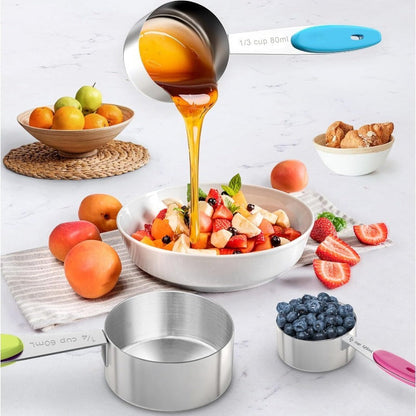 Premium 10PC Stainless Steel Kitchen Measuring Set