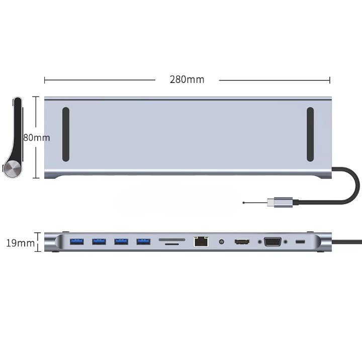 Compact USB-C Multiport Adapter Docking Station