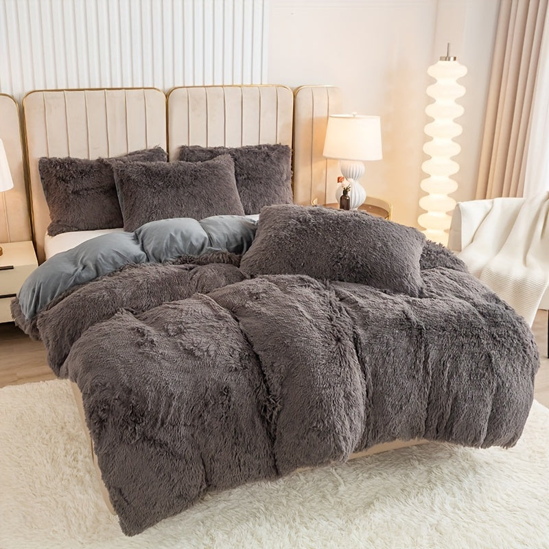 Cozy Fleece Duvet Cover Set with Zipper