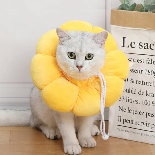 Sunflower Pet Recovery Collar -  Soft Pet Cone Collar, Adjustable, Anti-scratch, Lick, & Bite E-Collar for Cats and Small Dogs - Yeezlab