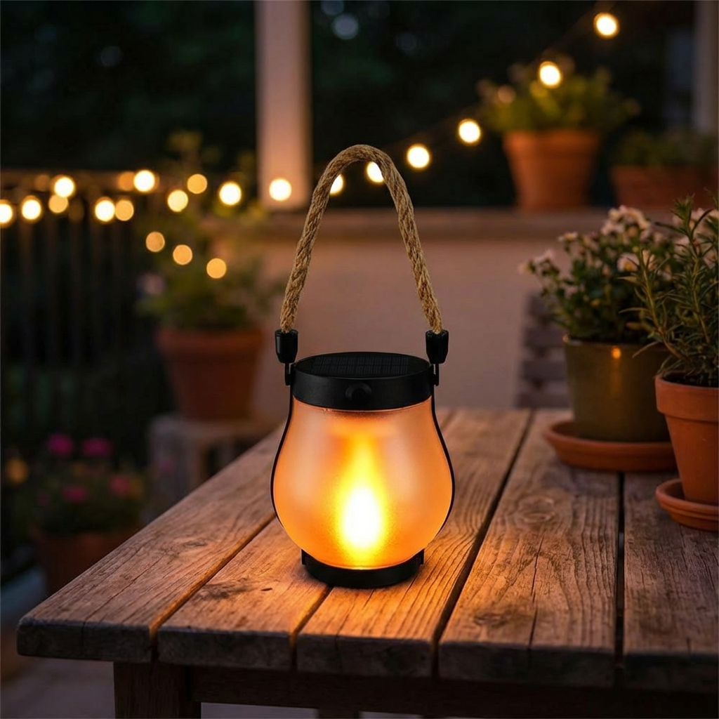Solar Flickering Flame Garden Lantern