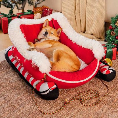 Cozy Plush Dog Bed for Warm Winter Sleep