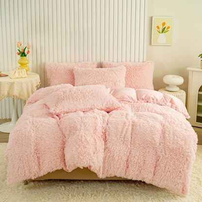 Cozy Fleece Duvet Cover Set with Zipper