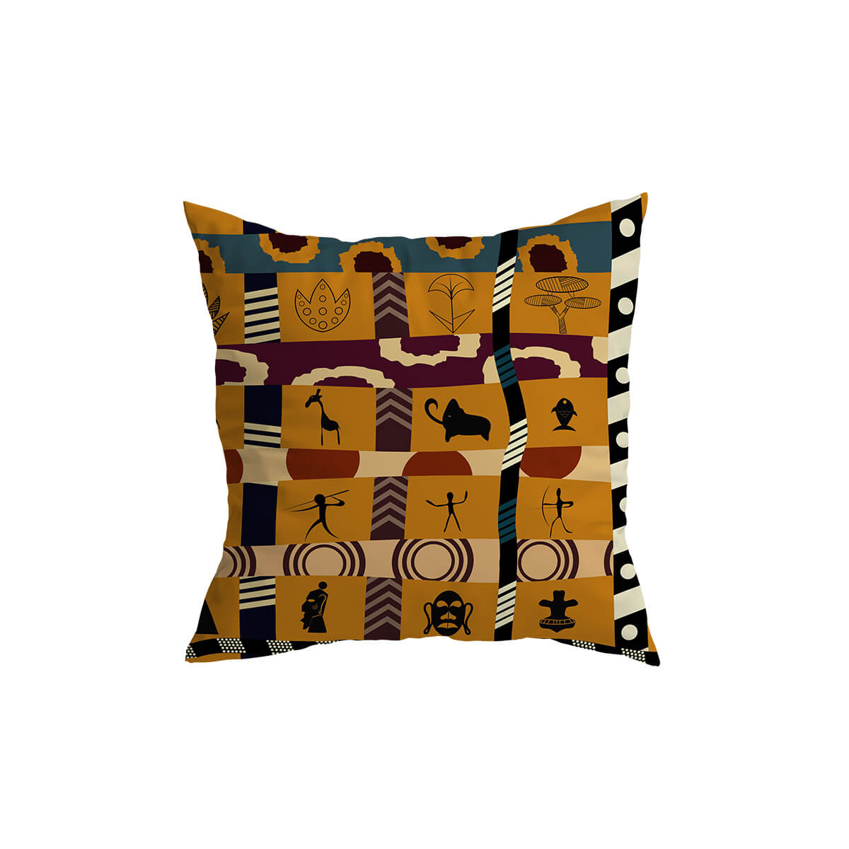 Colorful Tribal Print Throw Pillow - Yeezlab