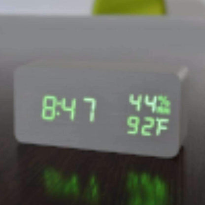 Natural Wood LED Digital Alarm Clock