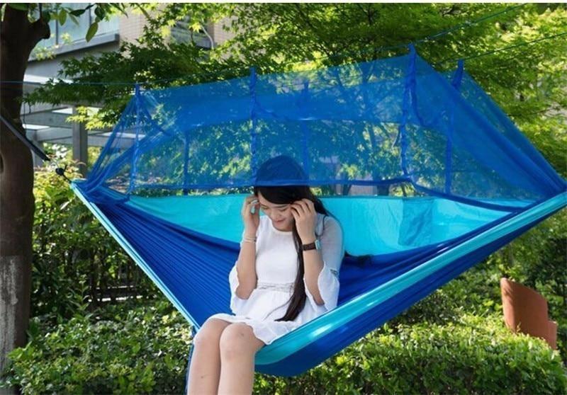 Compact Travel Hammock with Bug Net
