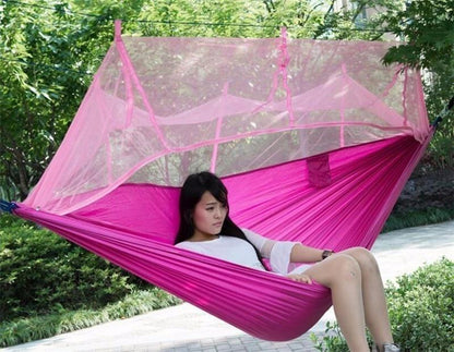 Compact Travel Hammock with Bug Net