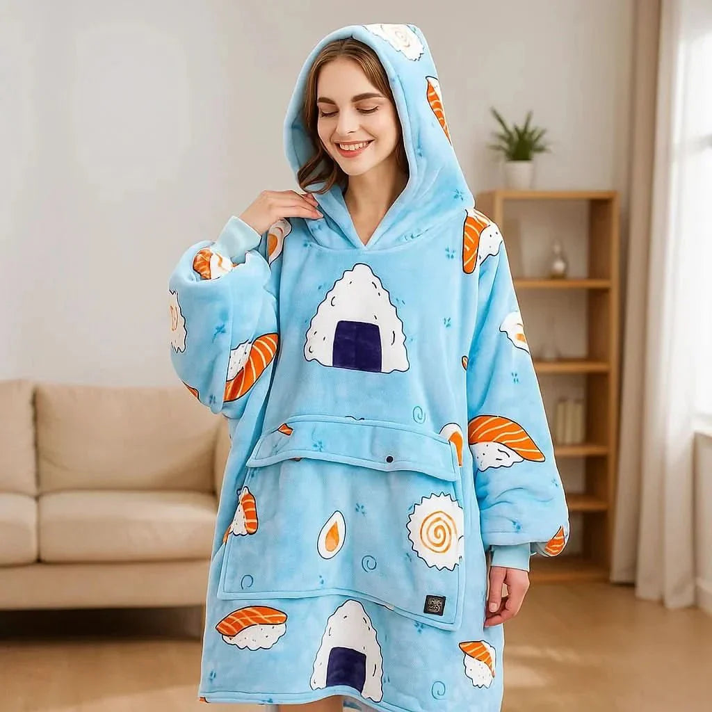 Cozy USB Heated Hoodie Blanket