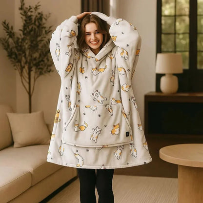 Cozy USB Heated Hoodie Blanket