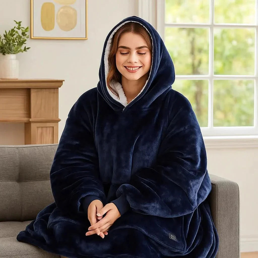 Cozy USB Heated Hoodie Blanket