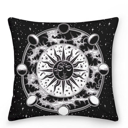 Cosmic Sun Moon Astrology Throw Pillows