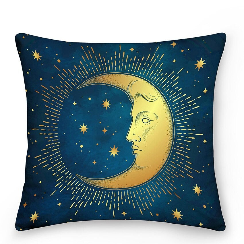 Cosmic Sun Moon Astrology Throw Pillows - Yeezlab