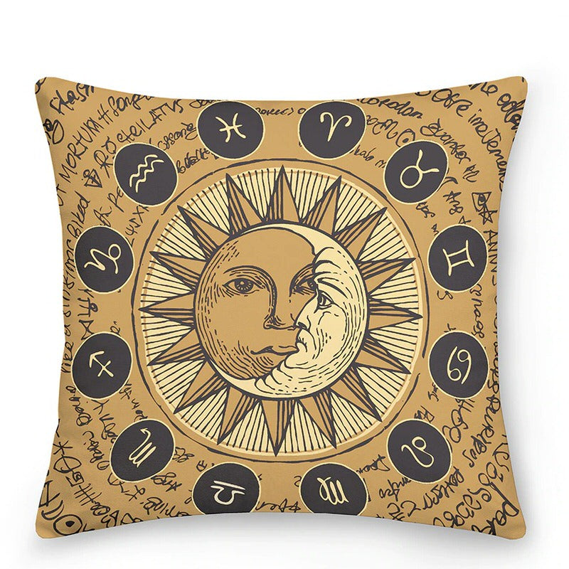 Cosmic Sun Moon Astrology Throw Pillows