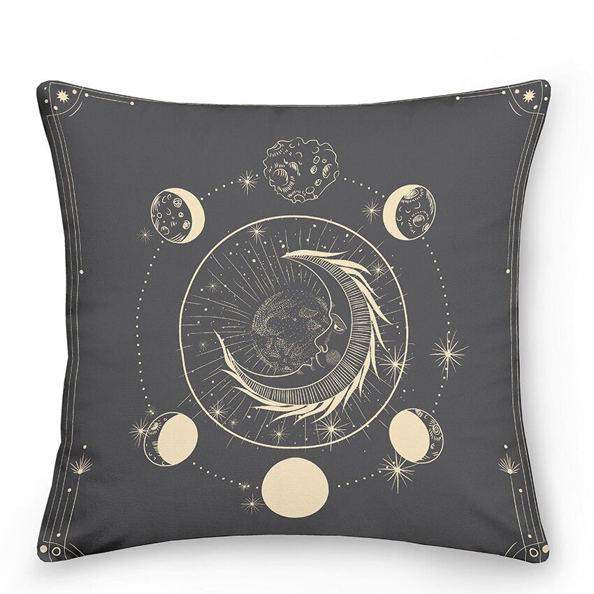 Cosmic Sun Moon Astrology Throw Pillows