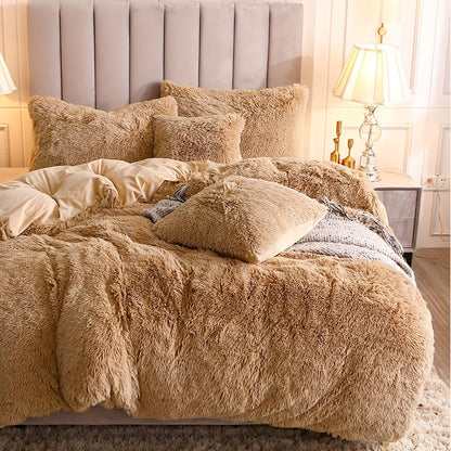 Cozy Fleece Duvet Cover Set with Zipper