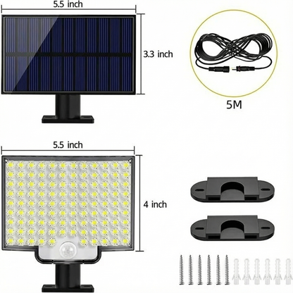 106 LED solar outdoor light with motion sensor