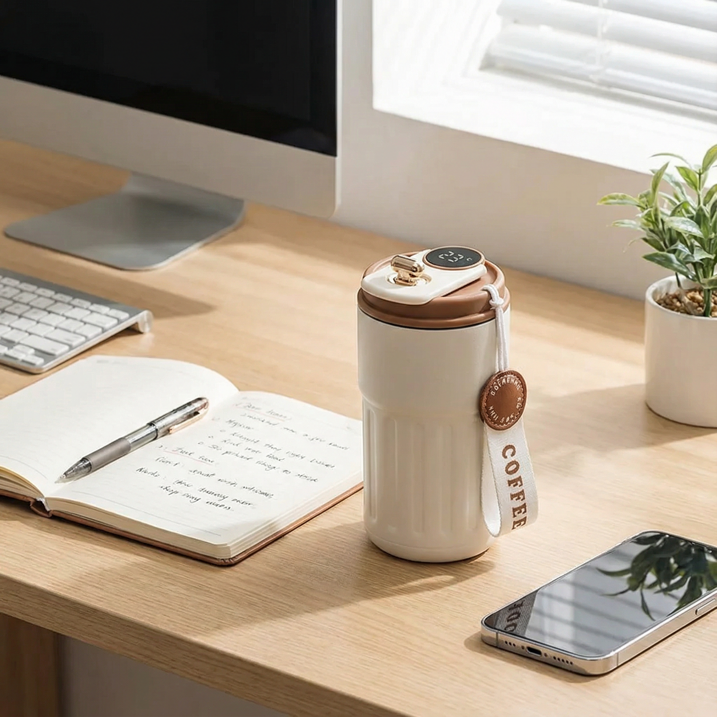 450ml smart travel mug with LED temperature display