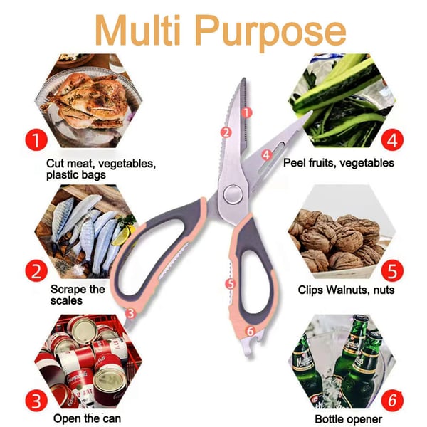 Premium 5-in-1 Kitchen Shears for Easy Food Prep