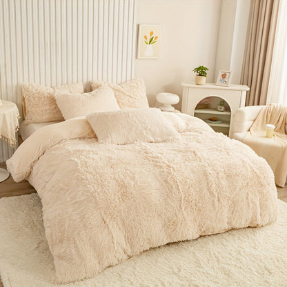 Cozy Fleece Duvet Cover Set with Zipper