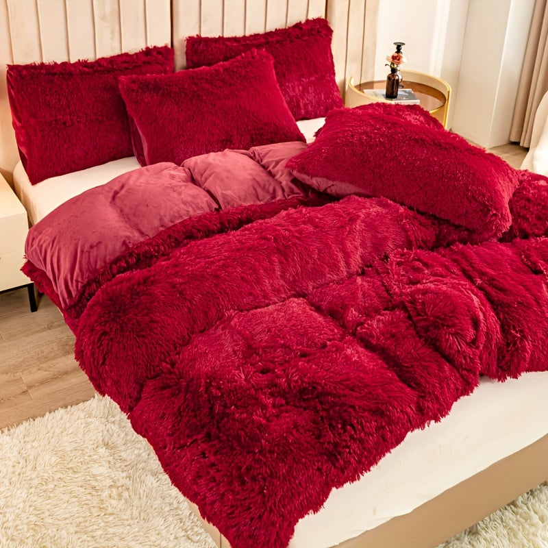 Cozy Fleece Duvet Cover Set with Zipper