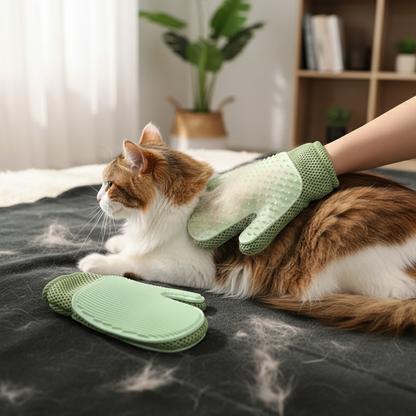 2-in-1 Cat Grooming Glove & Massage Brush