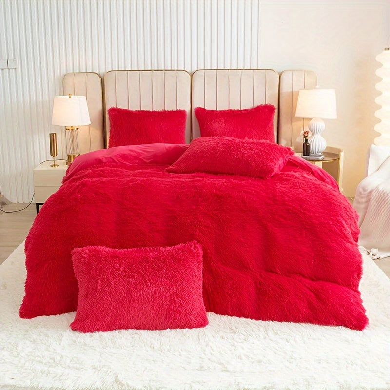 Cozy Fleece Duvet Cover Set with Zipper