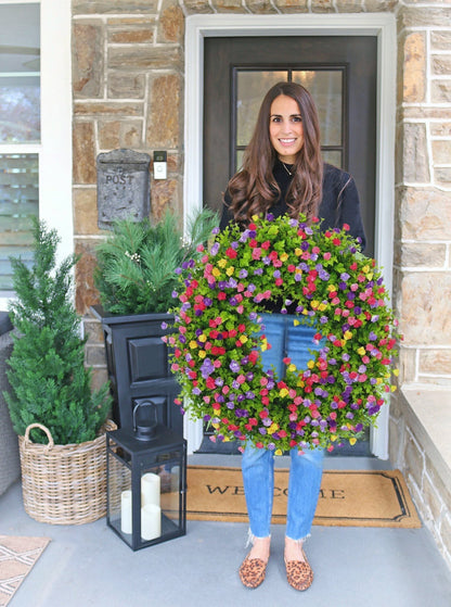 Fresh Floral Spring Wreath for Front Door - Yeezlab