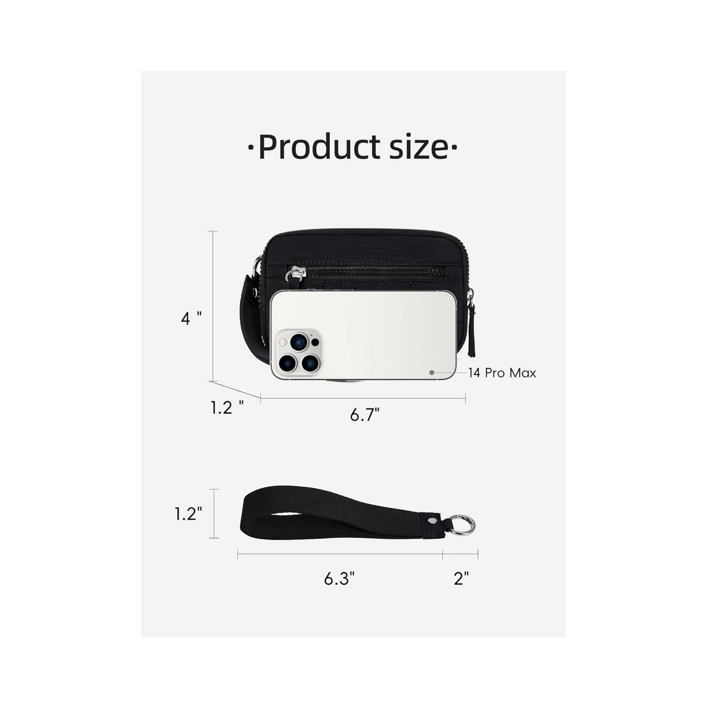 Fashionable Nylon Wristlet Purse with Multiple Pockets