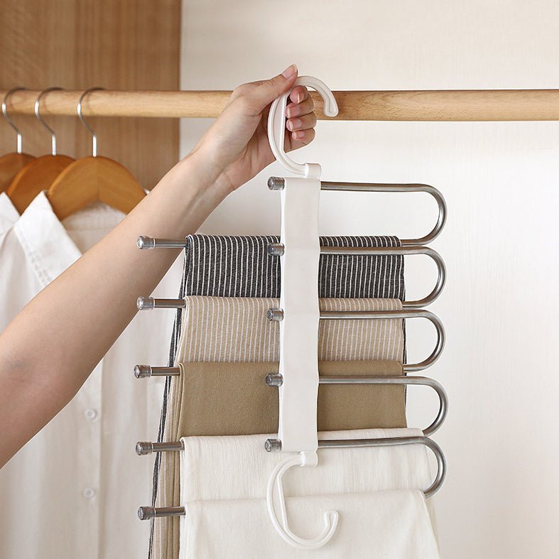 Space-Saving 5-in-1 Rack Hanger Organizer
