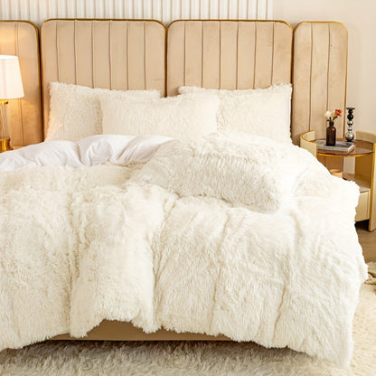 Cozy Fleece Duvet Cover Set with Zipper