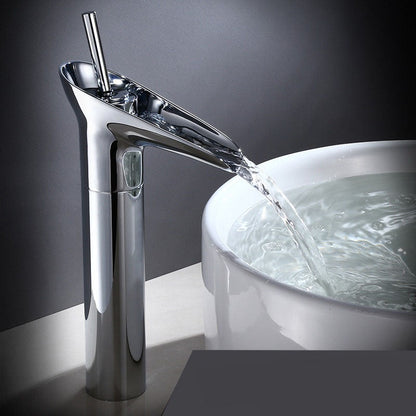 Contemporary Single Handle Kitchen Faucet with Waterfall Spout