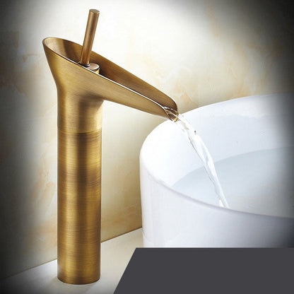 Contemporary Single Handle Kitchen Faucet with Waterfall Spout