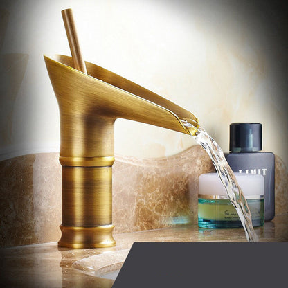Contemporary Single Handle Kitchen Faucet with Waterfall Spout - Yeezlab