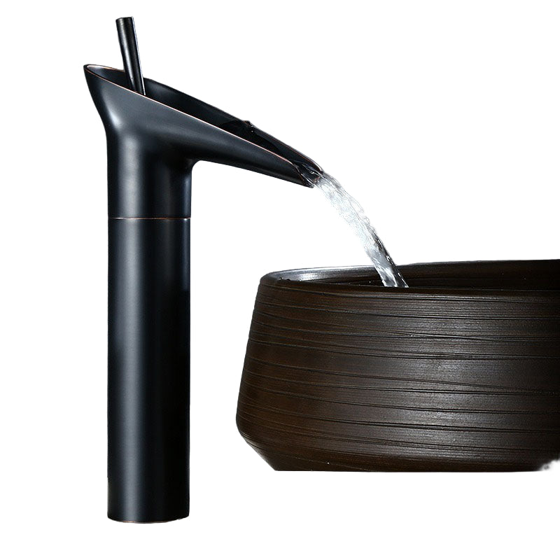 Contemporary Single Handle Kitchen Faucet with Waterfall Spout