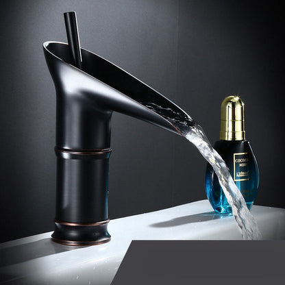 Contemporary Single Handle Kitchen Faucet with Waterfall Spout