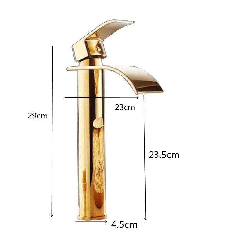 Luxury Brass Bathroom Faucet Waterfall Tap Mixer