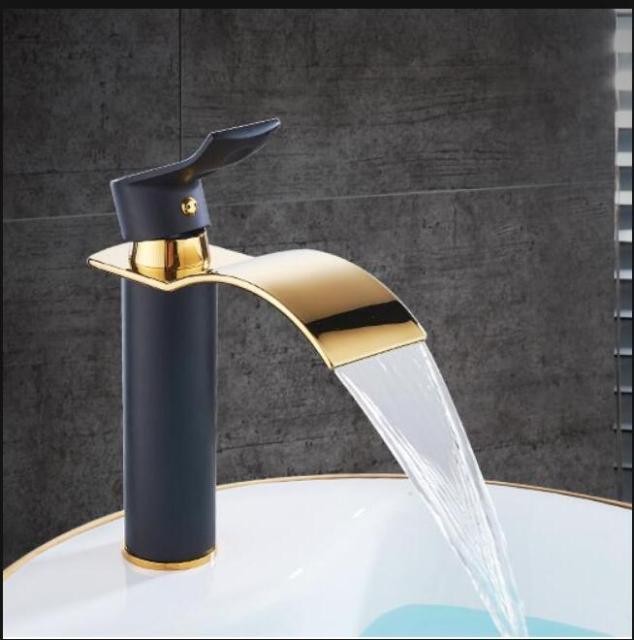 Luxury Brass Bathroom Faucet Waterfall Tap Mixer