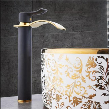 Luxury Brass Bathroom Faucet Waterfall Tap Mixer