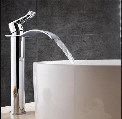 Luxury Brass Bathroom Faucet Waterfall Tap Mixer