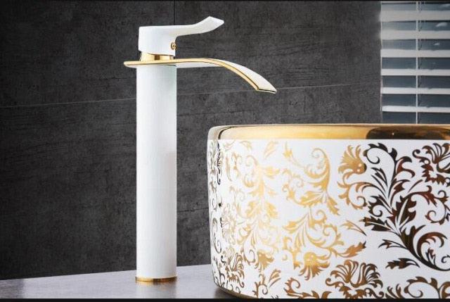 Luxury Brass Bathroom Faucet Waterfall Tap Mixer